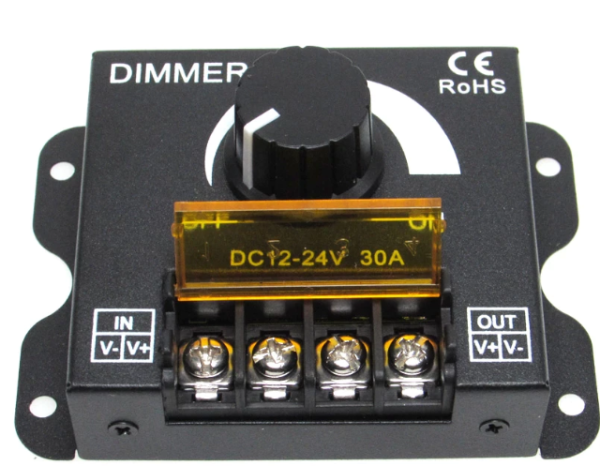 CONTROLADOR PERILLERO MANUAL DIMMER LED 12-24V 30A 360W